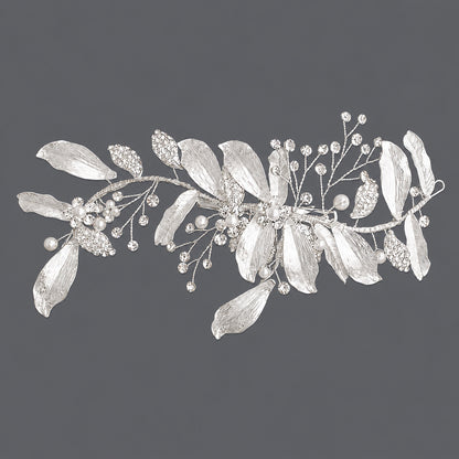 Elegant Floral Hair Clips with Pearl and Rhinestone Accents
