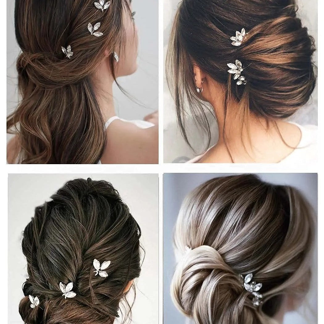 Metallic U Shaped Hair Pin Set of 3 Bridal Hair Accessories
