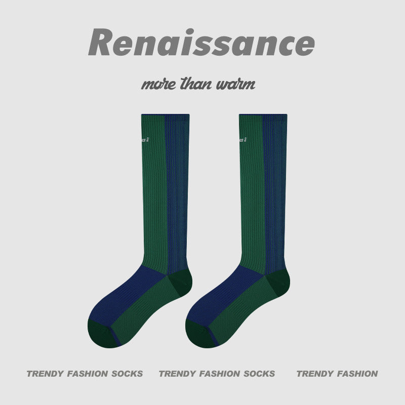 Compression Calf Socks Colorblock Breathable Fitness