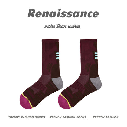 Athletic Colorblock Mid Calf Moisture Wicking Socks