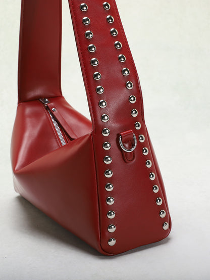 Punk Style Double-Sided Studded Crossbody Bag