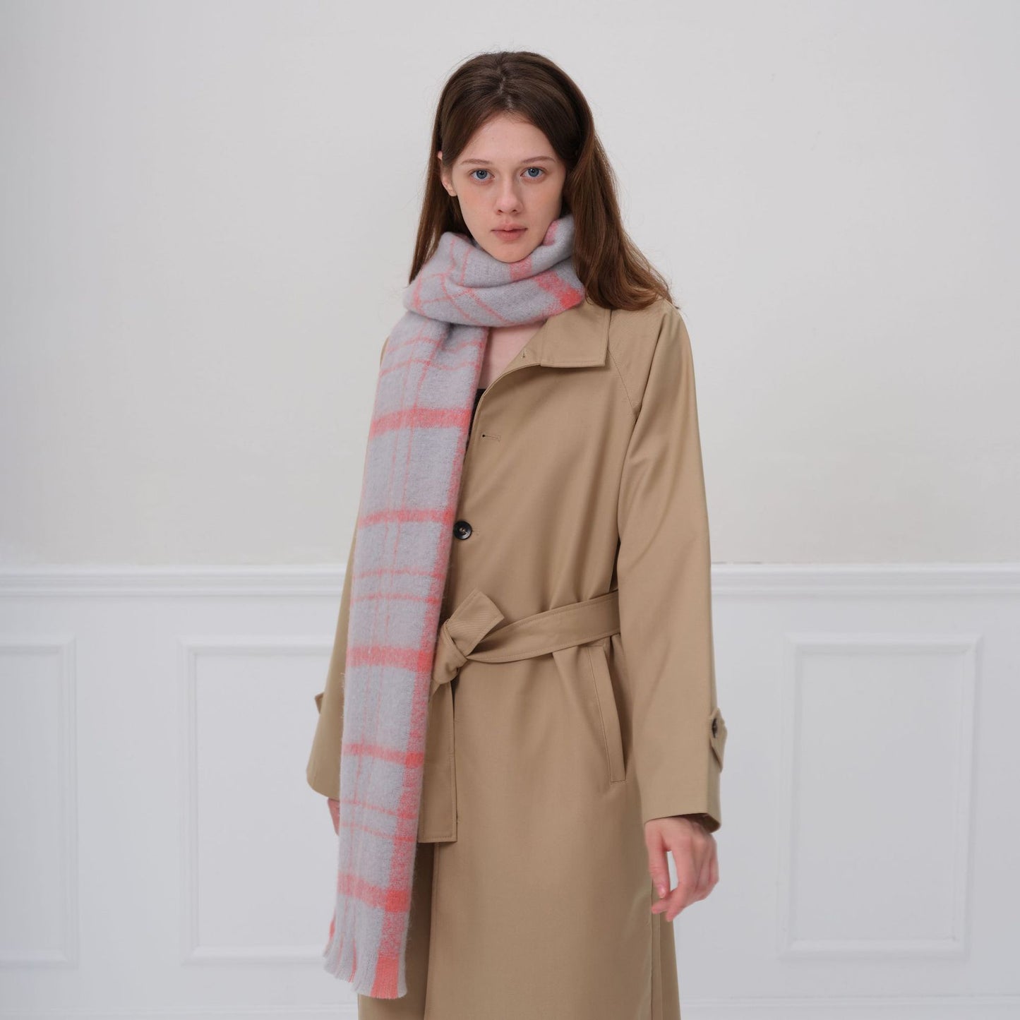 Winter Plaid Scarf for Women - Thick Warm Cashmere Feel Wrap