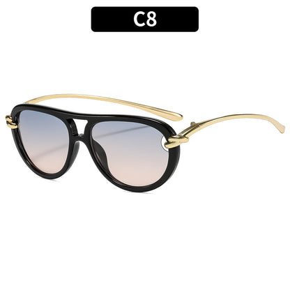 Trendy Knotted Double Beam UV400 Sunglasses