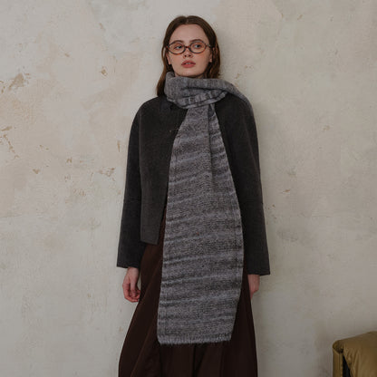 Chic Vintage-Style Wool Blend Scarf for Women