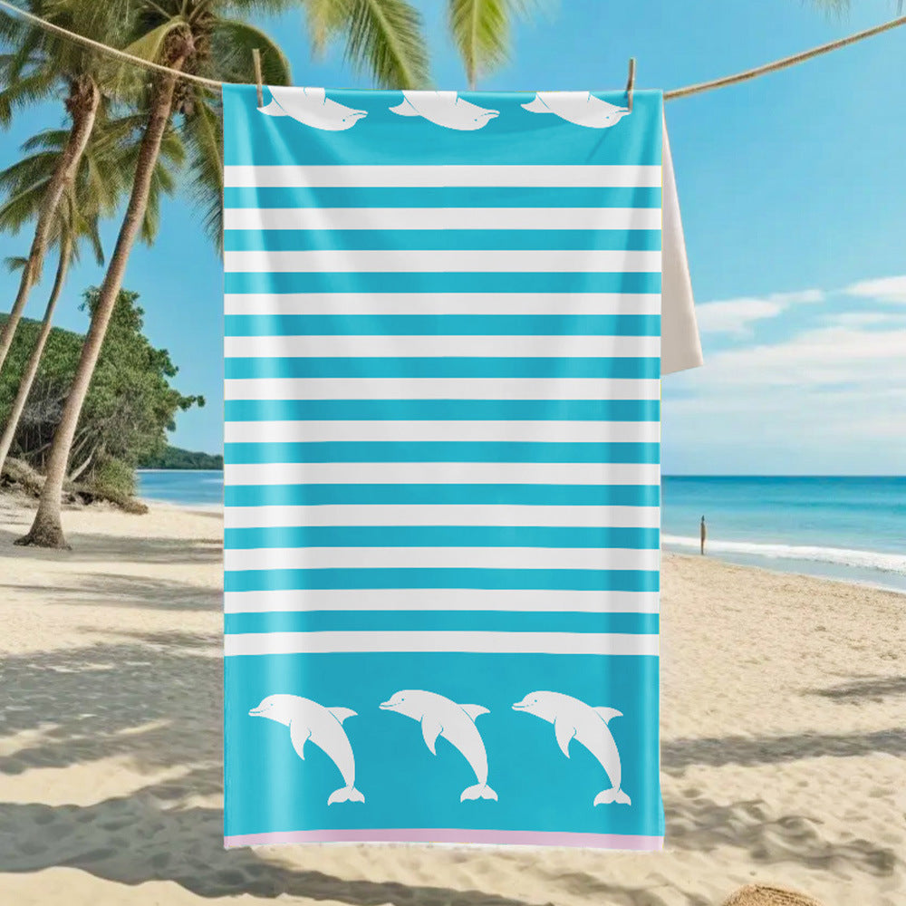 Ultra-Fine Microfiber Beach Towel Quick-Dry Bath Towel