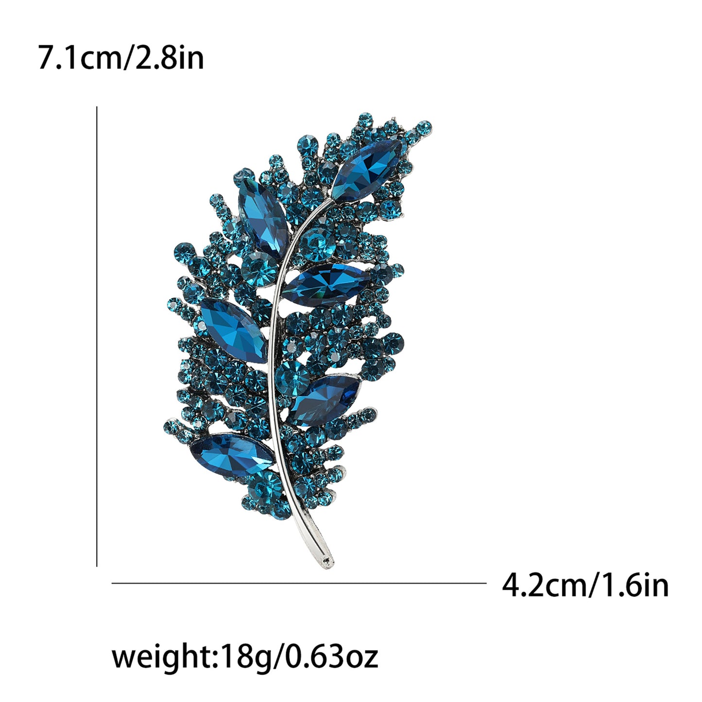 Creative Leaf Brooch with Rhinestones for Women