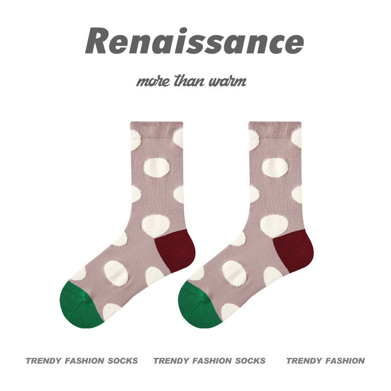 Renaissance Embossed Mid Calf Cotton Socks