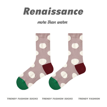 Renaissance Embossed Mid Calf Cotton Socks