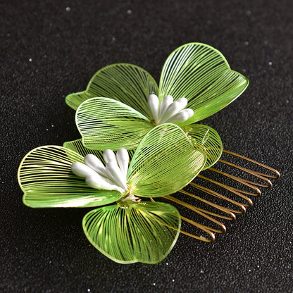 Gold Floral Hair Comb Bridal Vintage Style