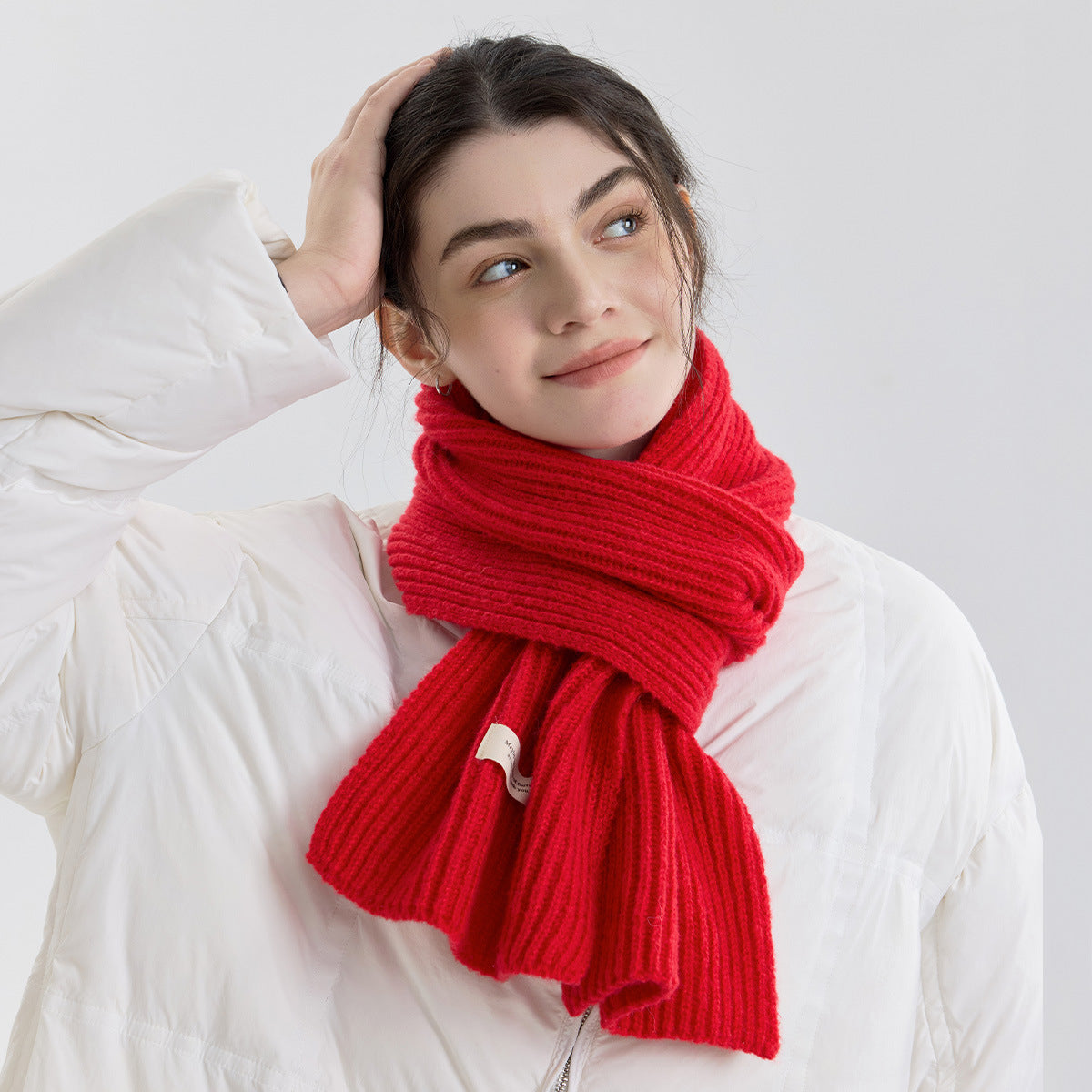 Solid Color Knitted Scarf for Women and Men