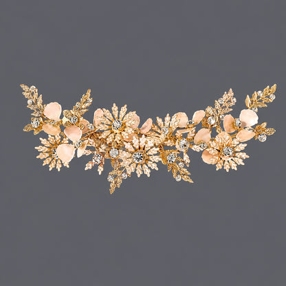 Elegant Floral Hair Clips with Pearl and Rhinestone Accents