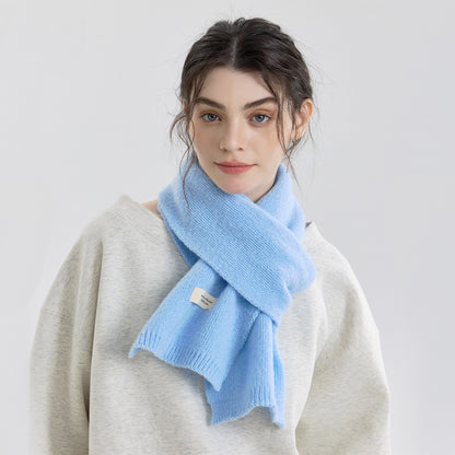 12-Color Solid Knit Scarf for Women and Men - Versatile Cozy Neck Warmer