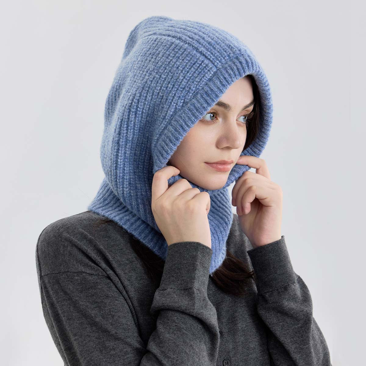 Wool Blend Neck Warmer Balaclava Hat for Men and Women
