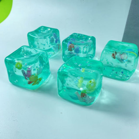 Squishy Stress Toy Ocean Malt Cube Soft Silicone