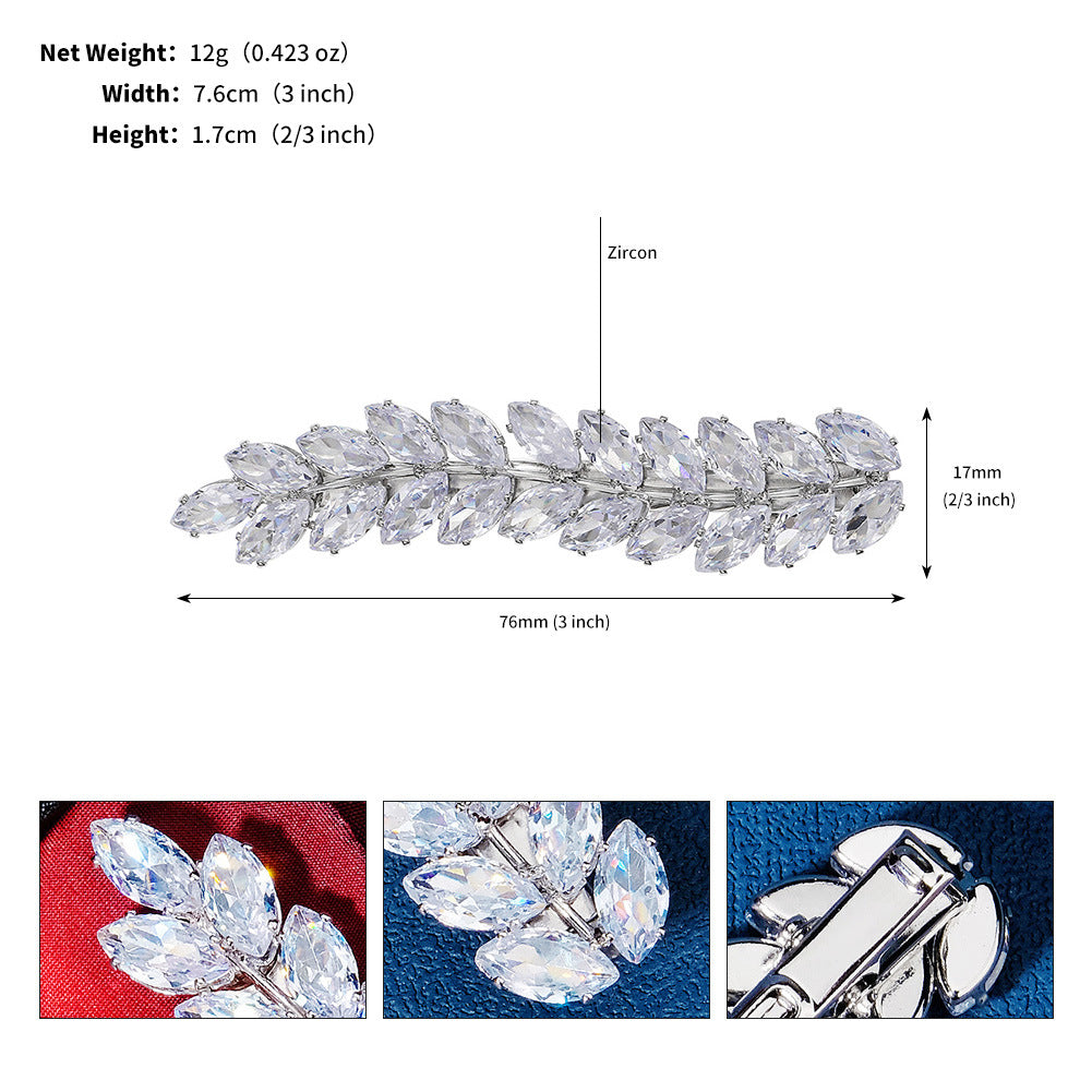 Elegant Flower Design Rhinestone Hair Clip For Women
