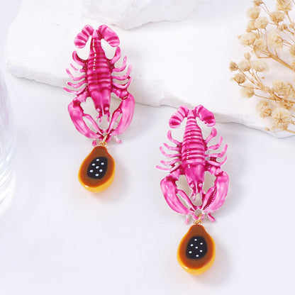 Earrings With Lobster Pendant Lightweight Resort Casual