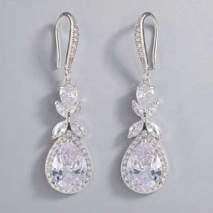 Vintage Floral Alloy Rhinestone Earrings Elegant Daily Drops