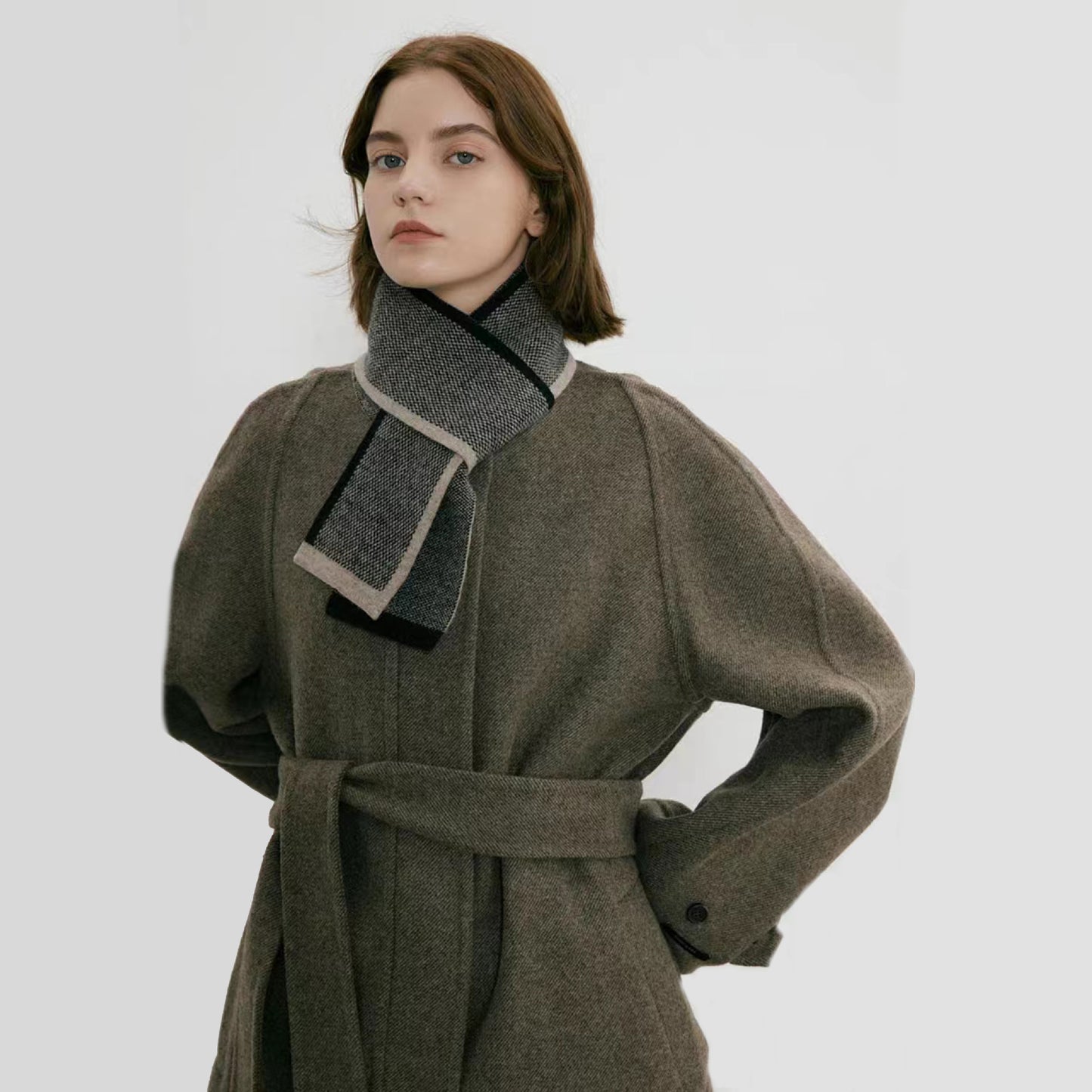 Chic Color Block Knit Scarf Cozy Warm Accessory