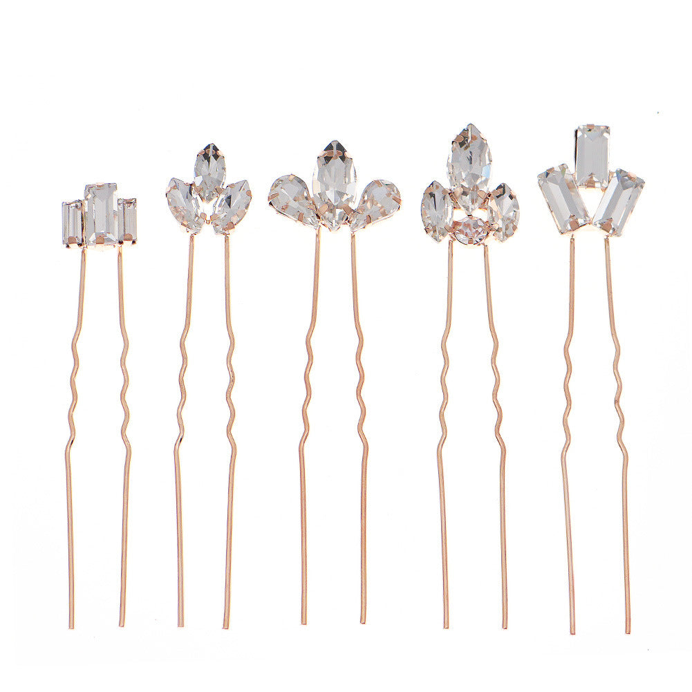 Handcrafted Pearl Hairpins With Rhinestones For Weddings