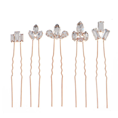 Handcrafted Pearl Hairpins With Rhinestones For Weddings