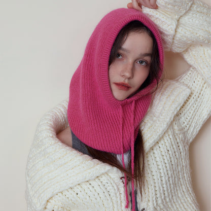 Unisex Knitted Balaclava Hat with Neck Warmer