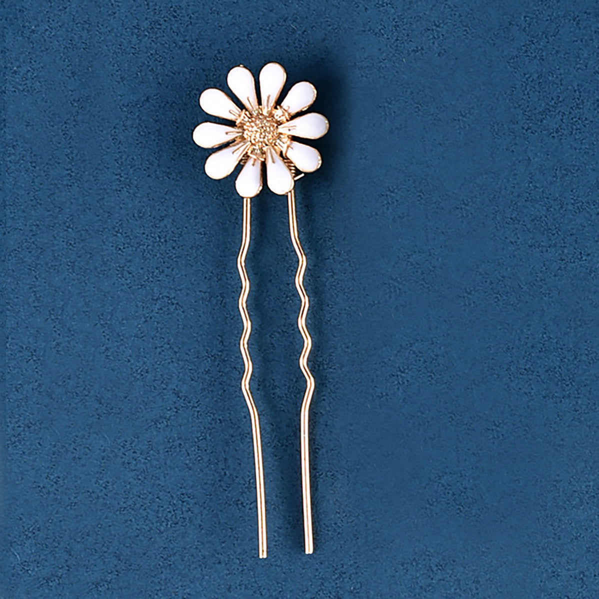 Handmade Pearl Daisy Hairpins U Shaped Hair Fork Bridal Hairpiece