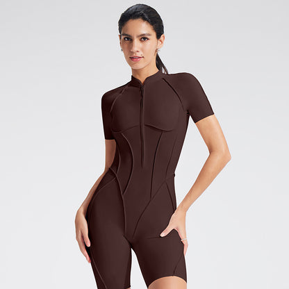 Women’s Slim Fit Open-Back Long Sleeve Yoga Jumpsuit