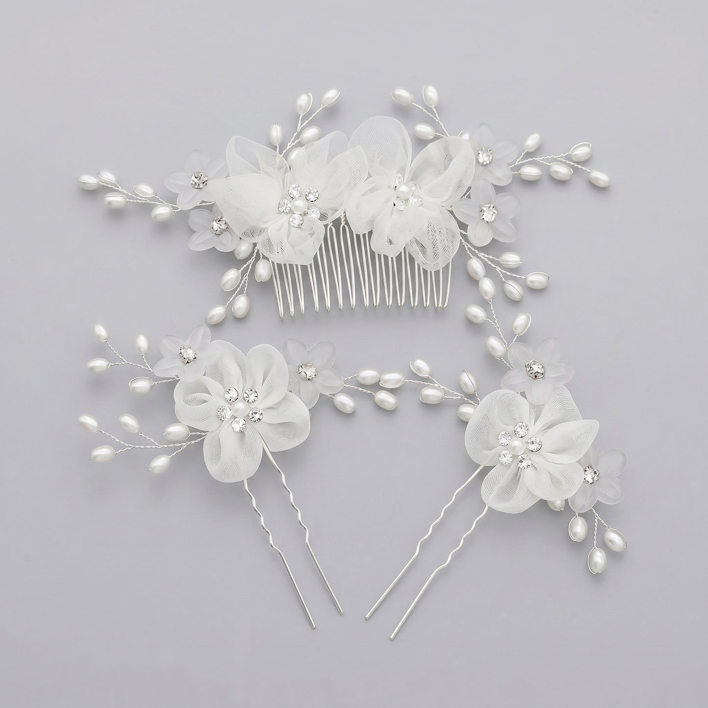 Exquisite Pearl and Crystal Flower Headpiece for Bridal Photoshoots