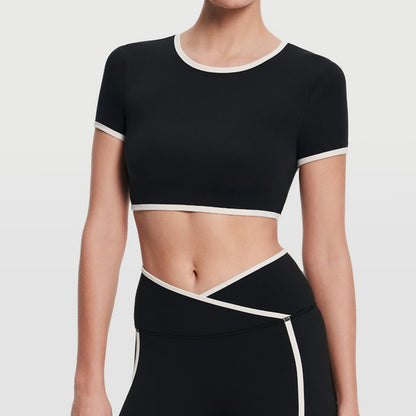 High-Waisted Color-Block Leggings Set for Women