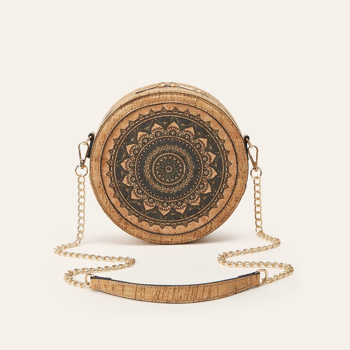 Cork Oval Crossbody Bag Retro Bohemian Style