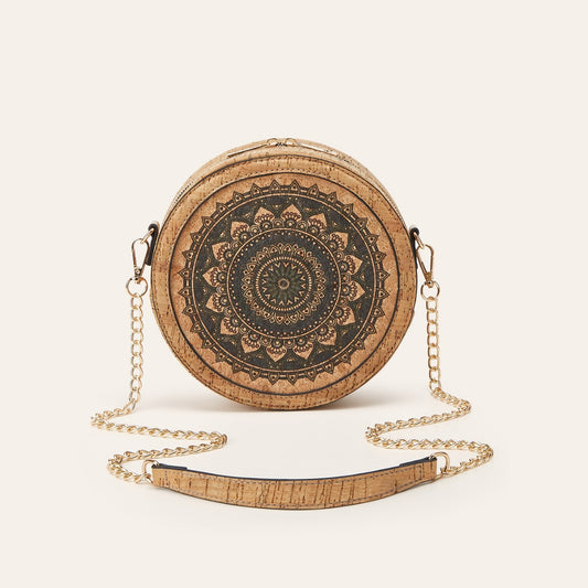 Cork Oval Crossbody Bag Retro Bohemian Style