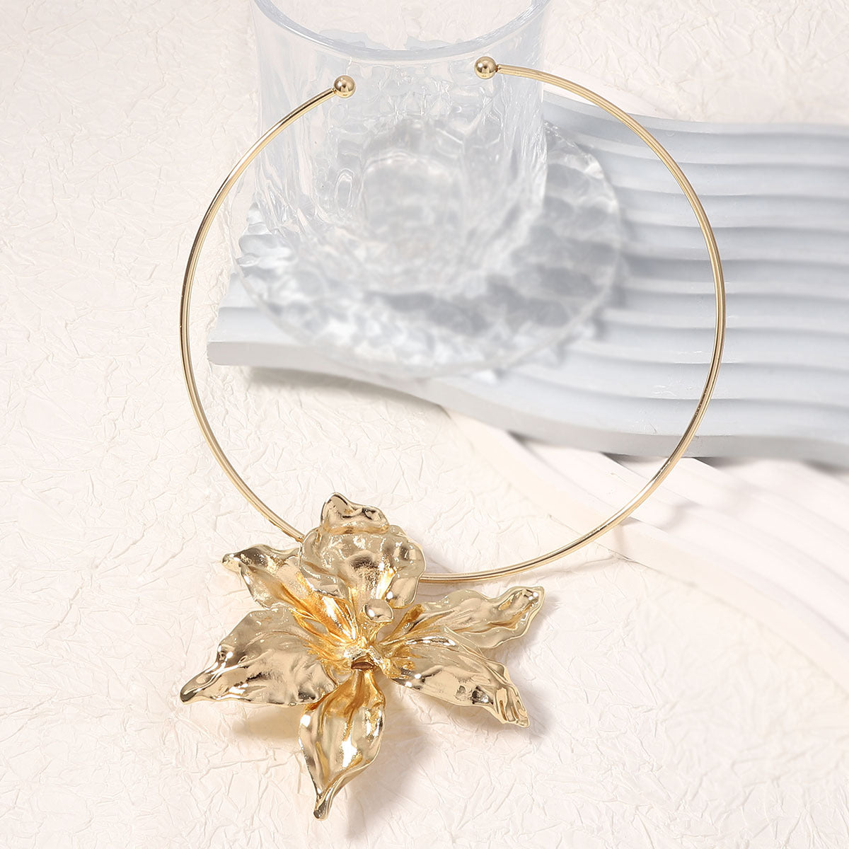 Statement Floral Pendant Choker 3D Minimalist Hip Hop