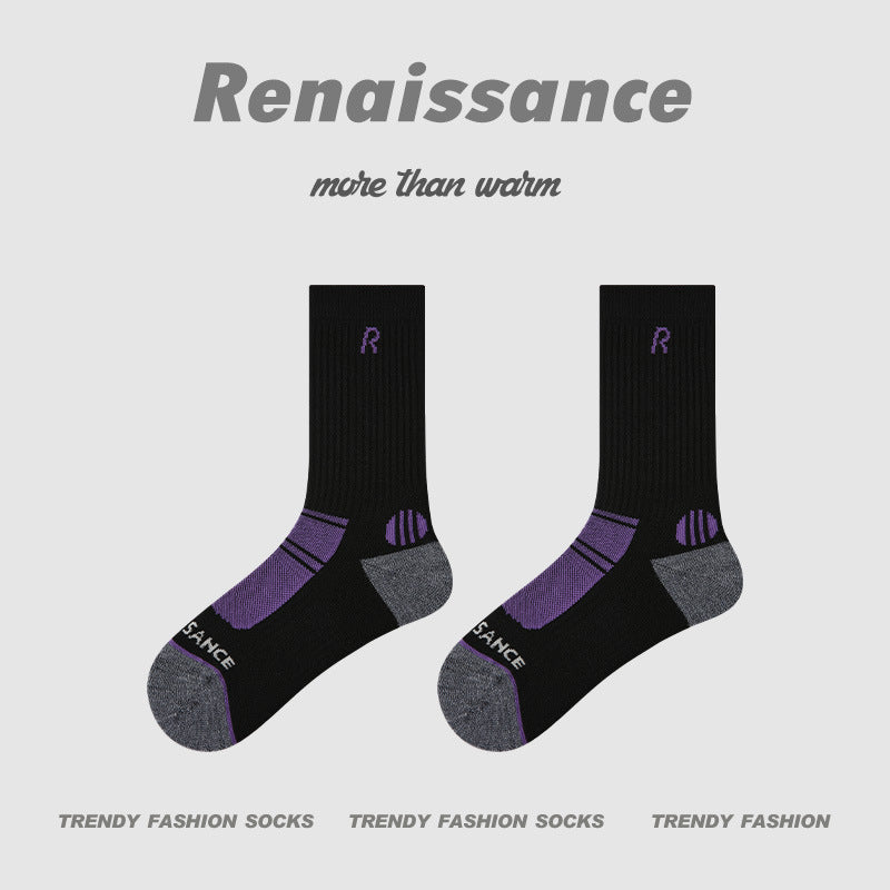 Socks Colorblock Merino Wool Cushioned Hiking