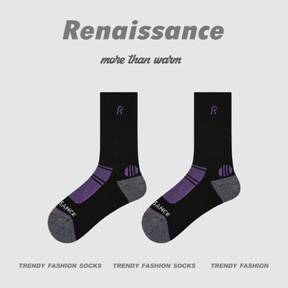 Socks Colorblock Merino Wool Cushioned Hiking