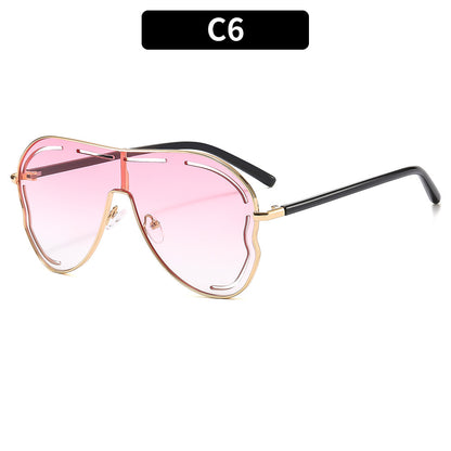 Trendy Oversized Hollow UV400 Sunglasses