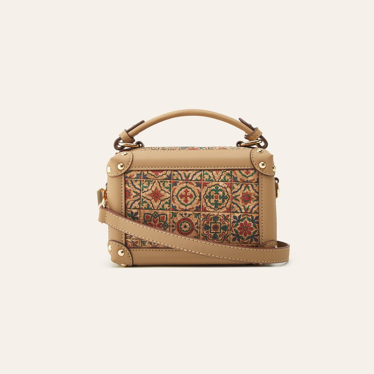 Bohemian Style Printed Cork Bag - Portable Makeup Handbag