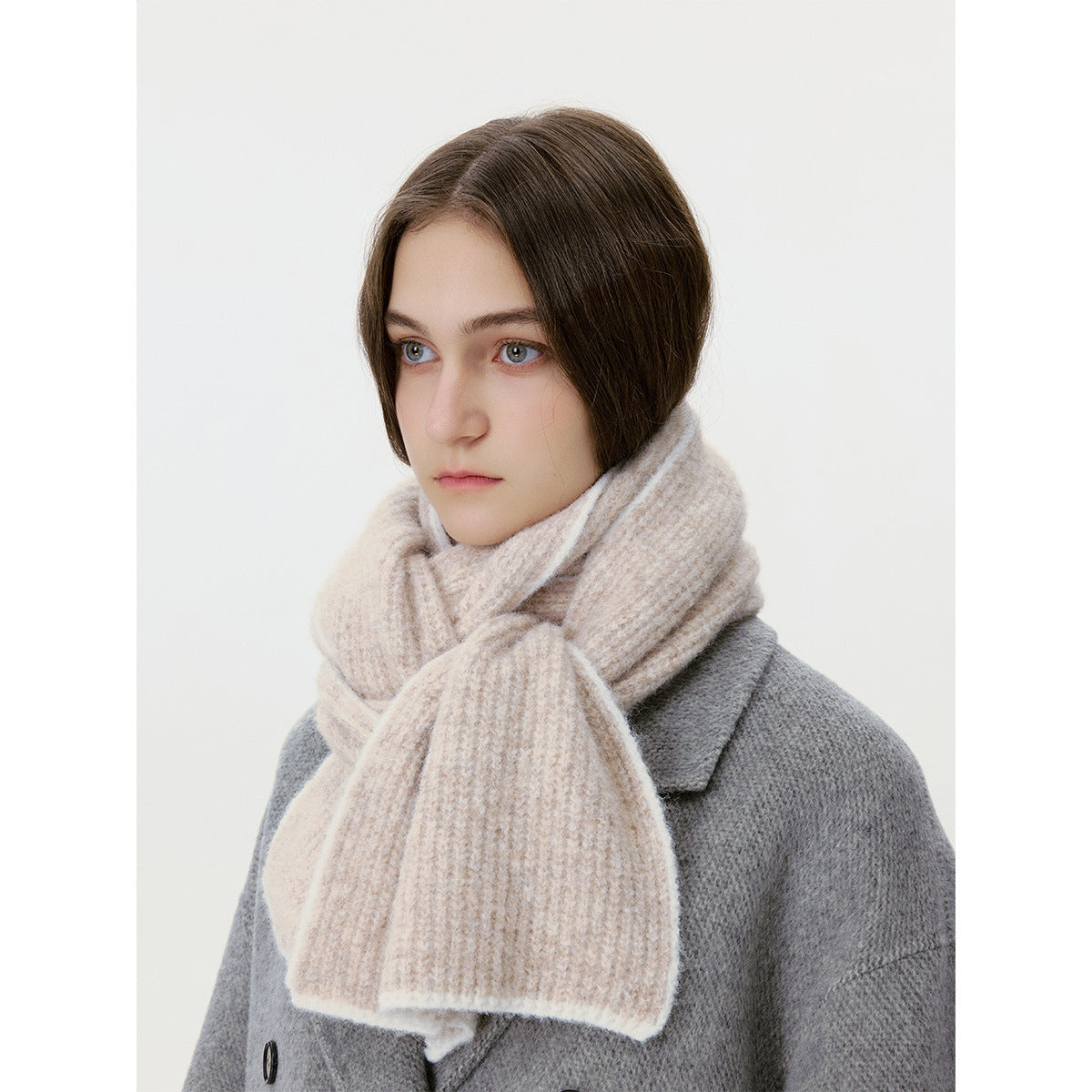 Solid Color Wool Blend Knitted Scarf for Men and Women