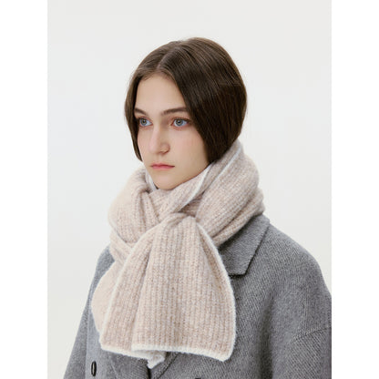 Solid Color Wool Blend Knitted Scarf for Men and Women
