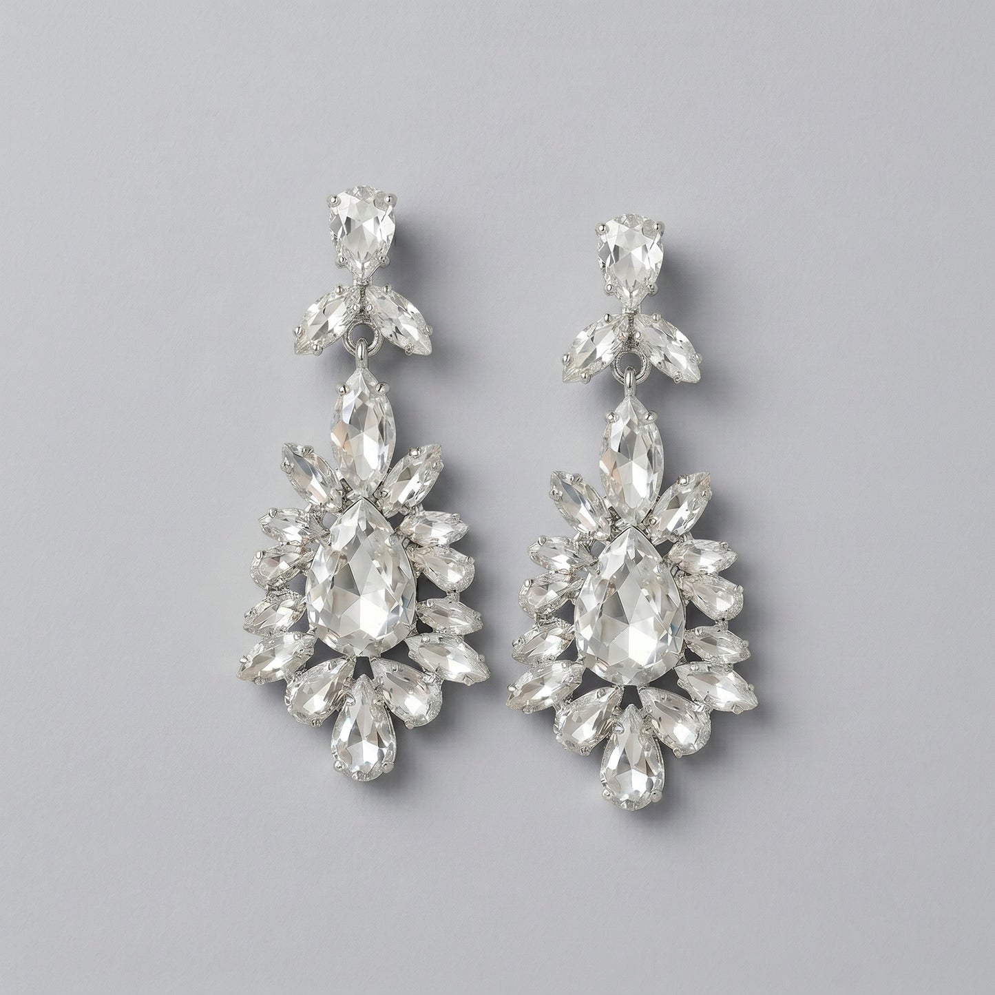Vintage Floral Alloy Rhinestone Earrings Elegant Daily Drops
