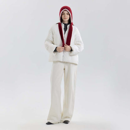 Trendy Knitted Pearl Beret Warm Ear Covering Hat