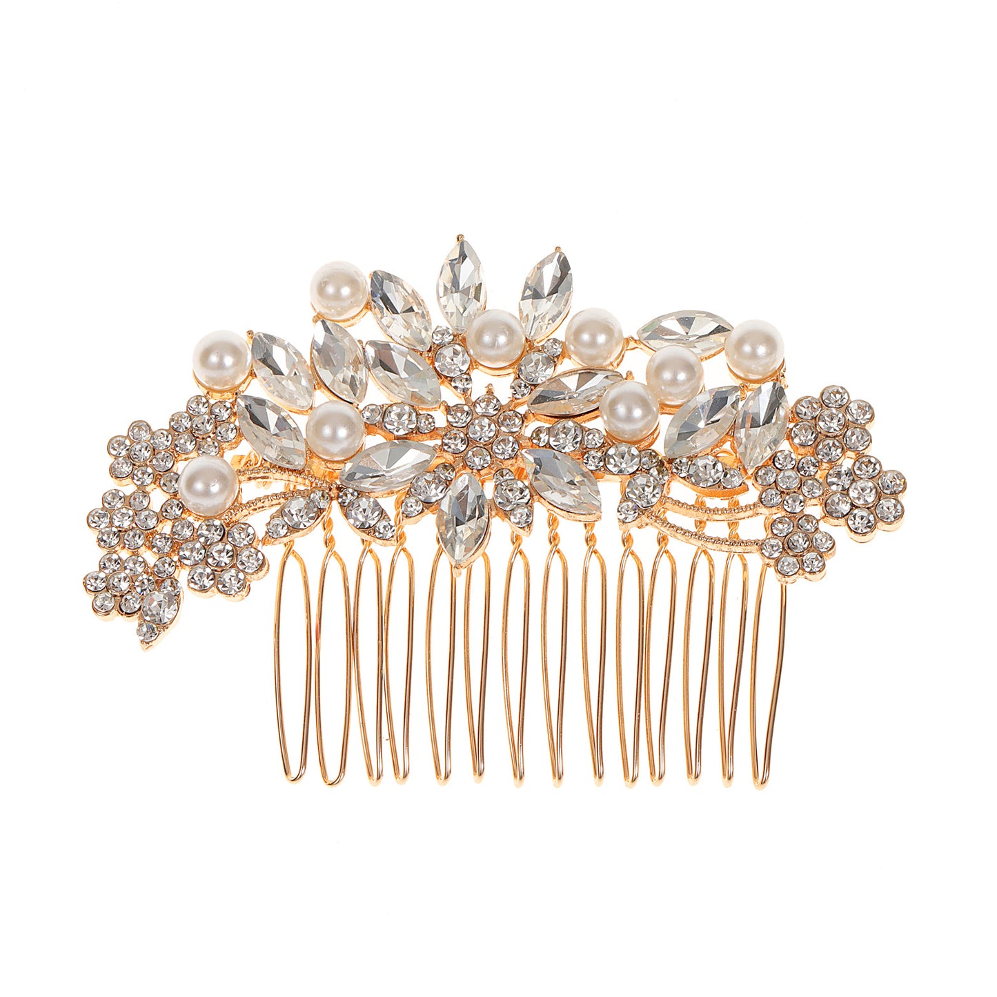 Minimalist Pearl Rhinestone Wedding Hair Comb