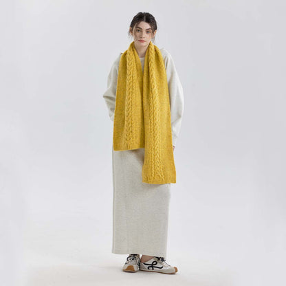 Twisted Knit Scarf Elegant Casual Winter Shawl