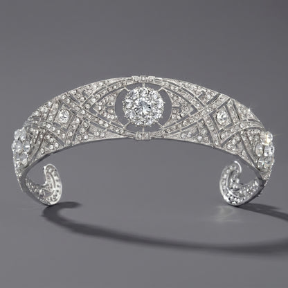 Luxury Rhinestone Princess Crown Headpiece for Birthdays and Weddings