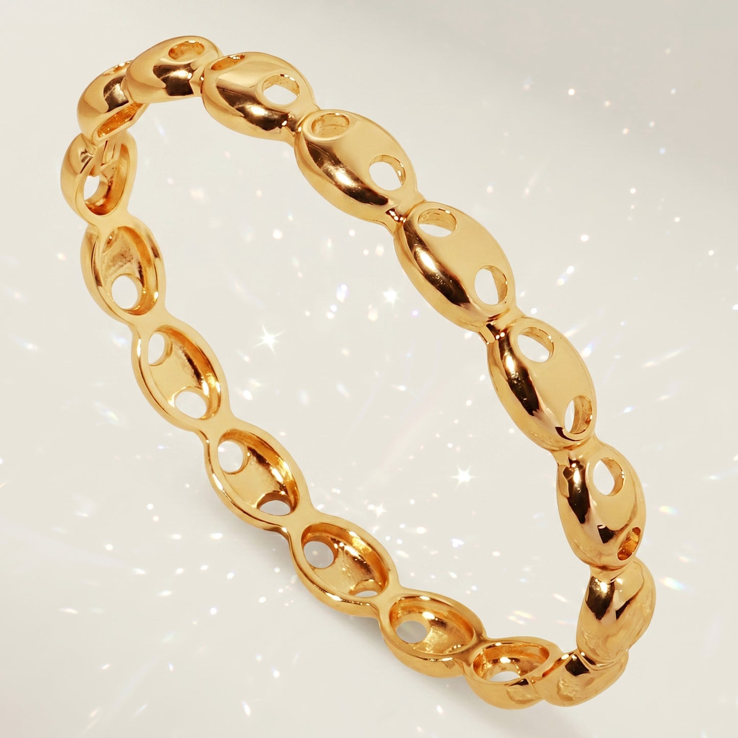 High-End Zirconia Stone Bangle with Nail Design for Weddings and Parties