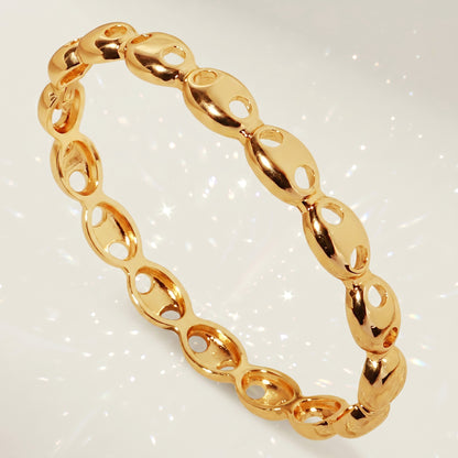 High-End Zirconia Stone Bangle with Nail Design for Weddings and Parties