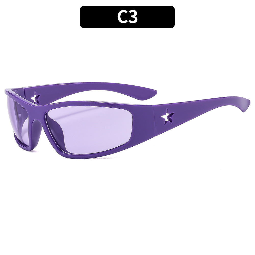 Y2K Inspired Futuristic Sunglasses Trendy Outdoor Frame