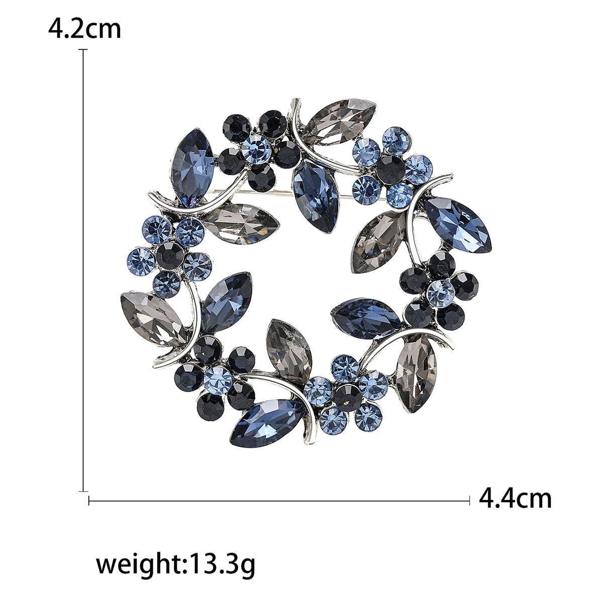 Crystal Olive Branch Brooch Fashion Floral Accessory