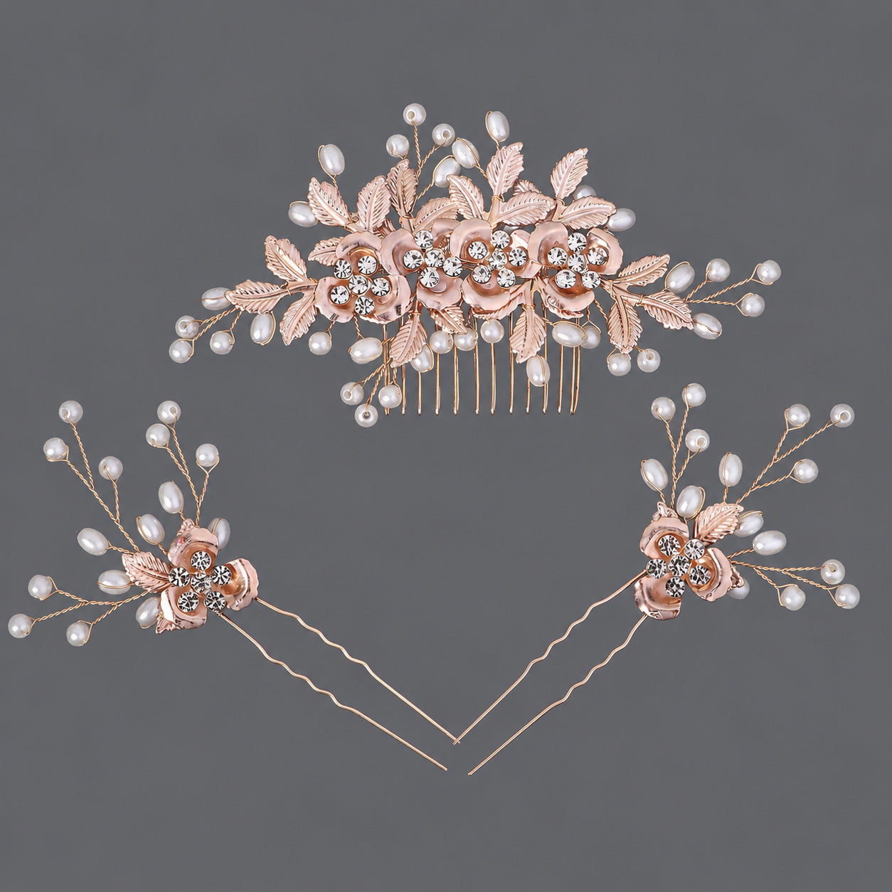 Elegant Handmade U-Shaped Hairpins with Rhinestones for Weddings