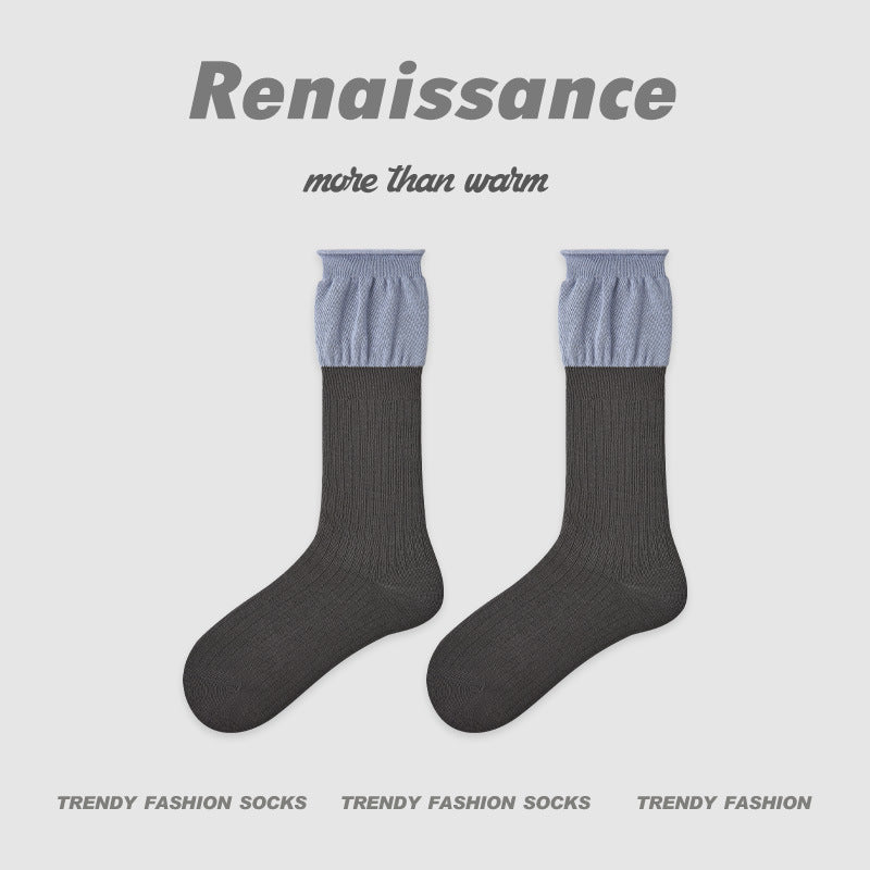Mid Calf Slouch Socks Seamless Cotton Moisture Wicking