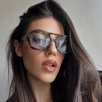 Trendy Square Pilot Sunglasses UV400 Protection